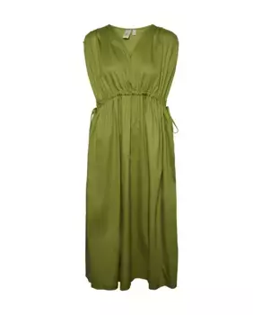 Длинное платье с деталью на талии Yas, зеленый