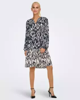 Длинное платье с длинным рукавом в принт jdy, темно-синий