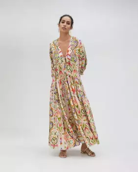 Длинное платье с французскими рукавами Lola Casademunt, многоцветный