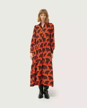 Длинное платье с геометрическим принтом Compaa Fantstica, мультиколор