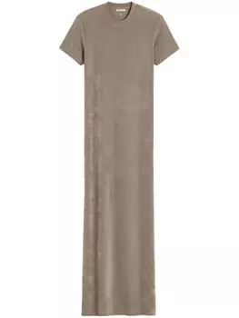Длинное платье с короткими рукавами от AMI Paris, нейтральный
