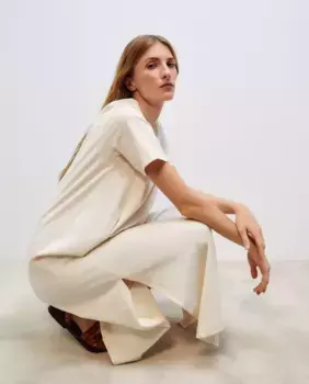 Длинное платье с короткими рукавами Woman El Corte Ingls, цвет Crudo