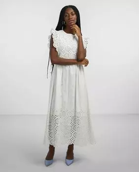 Длинное платье с короткими рукавами Yas, розовый