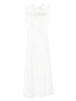 Длинное платье с кристаллами SANDRO, белый