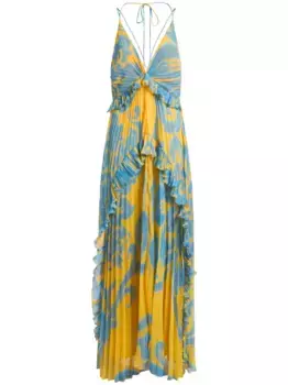 Длинное платье с оборками ETRO, синий