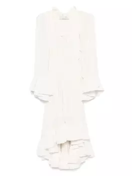Длинное платье с оборками Lanvin, белый