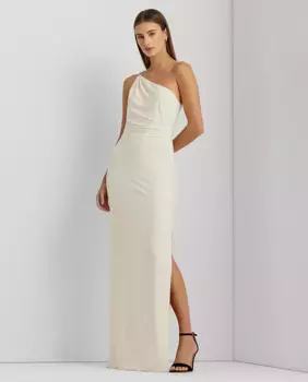 Длинное платье с открытыми плечами Lauren Ralph Lauren, кремовый