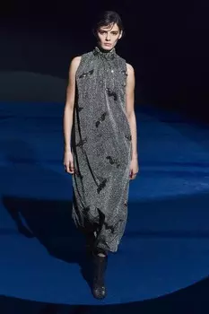 Длинное платье с пайетками ZARA, серебряный