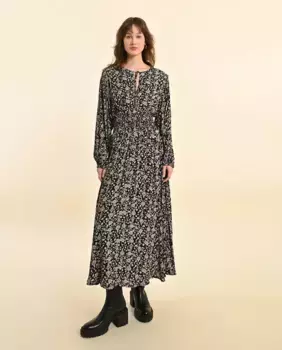 Длинное платье с принтом и бантом Molly Bracken, черный