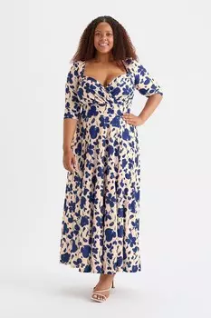 Длинное платье с принтом Элизабет Scarlett & Jo, синий