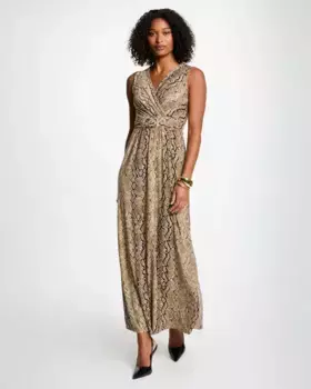 Длинное платье с принтом Morgan, светло-коричневый