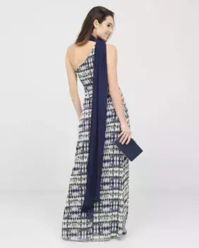 Длинное платье с принтом Veneno en la piel, синий