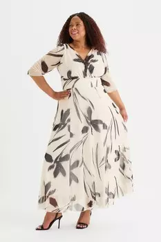 Длинное платье с принтом Verity Scarlett & Jo, бежевый