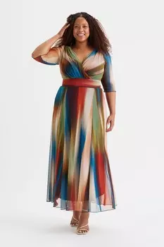 Длинное платье с принтом Verity Scarlett & Jo, синий