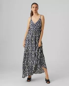 Длинное платье с принтом Vero Moda, черный