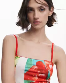 Длинное платье с принтом в виде открыток Tyler McGillivary Desigual, мультиколор