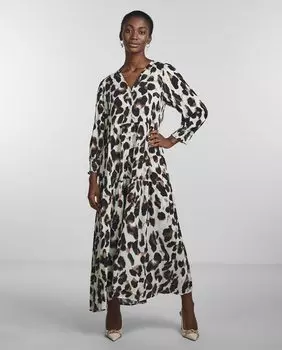 Длинное платье с принтом Yas, зеленый