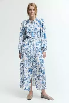 Длинное платье с рукавами-фонариками H&M, мультиколор