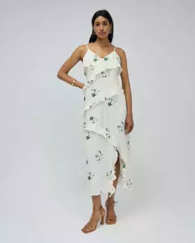 Длинное платье с рюшами и вышивкой Salsa Jeans, цвет Crudo