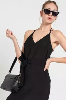 Длинное платье с точкой Armani Exchange, черный