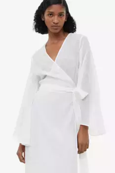 Длинное платье с трансфером H&M, белый