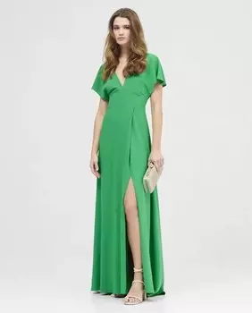 Длинное платье с V-образным вырезом Veneno En La Piel, зеленый