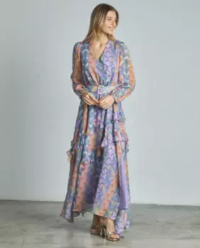 Длинное платье с V-образным вырезом Alma en Pena, мультиколор