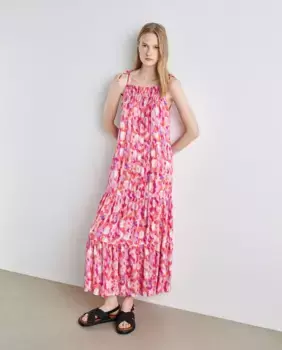 Длинное платье с воротником-бретелькой Easy Wear, розовый