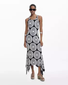 Длинное платье с вырезами Desigual, черный