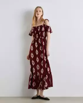 Длинное платье с вырезом бардо Easy Wear, цвет Granate