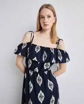 Длинное платье с вырезом бардо Easy Wear, синий