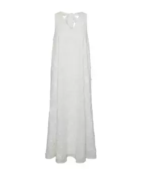 Длинное платье с вышивкой бантом Yas, белый