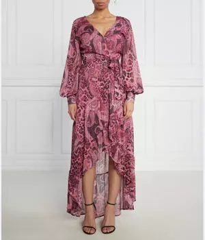 Длинное платье с запахом Nuovo Bahia Guess Jeans, розовый