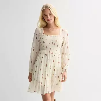 Длинное платье с затянутой лифом и длинными рукавами для девочек Liberty Love, цвет ivory clay