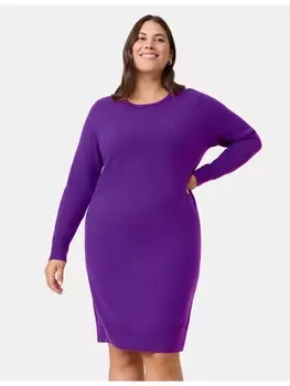 Длинное платье SAMOON Strick, цвет magic purple