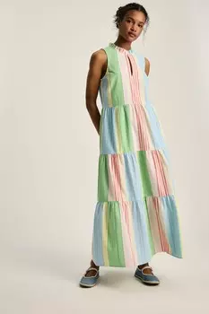 Длинное платье сарафан Dolcie из ткани сирсакер Joules, мультиколор