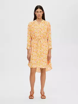 Длинное платье SELECTED FEMME, оранжевый