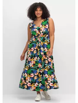 Длинное платье sheego by Joe Browns Jersey, цвет schwarz gemustert