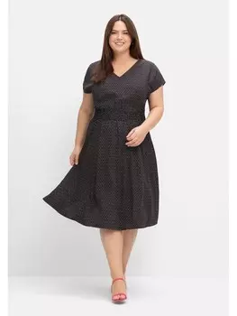 Длинное платье sheego Midi, цвет schwarz gemustert