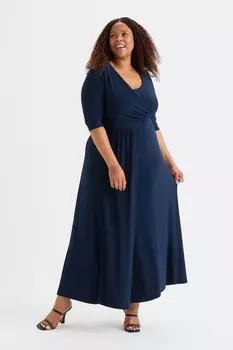 Длинное платье со сборками Scarlett & Jo, синий