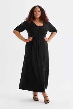 Длинное платье со сборками Scarlett & Jo, черный