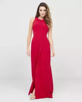 Длинное платье со скрещенными бретелями на спине Veneno en la piel, красный