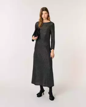 Длинное платье со стразами Maje, черный