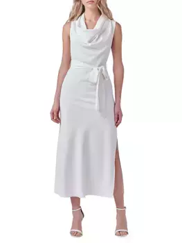 Длинное платье со струящимся вырезом Endless Rose, белый