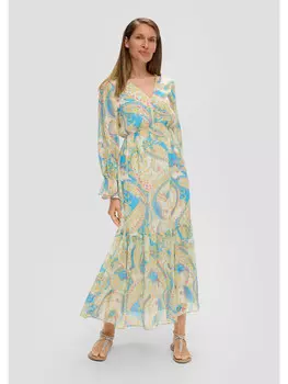 Длинное платье sOliver BLACK LABEL lang, кремовый