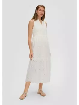 Длинное платье sOliver BLACK LABEL lang, кремовый