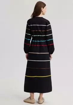 Длинное платье STRIPED DETAILED WITH ELASTIC WAISTBAND Touch Priv, черный
