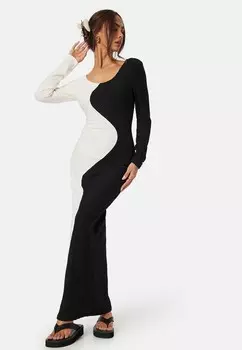 Длинное платье STRUCTURE Bubbleroom, черный