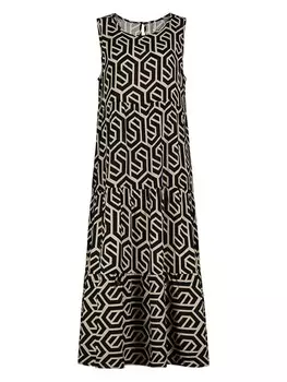 Длинное платье Sublevel, цвет schwarz/beige