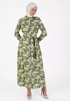 Длинное платье TAVIN Modanisa, зеленый